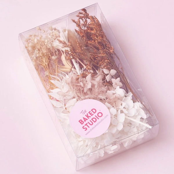 The Baked Studio Natural, Latte, Nude & White Deluxe Mixed Dried Flower Box