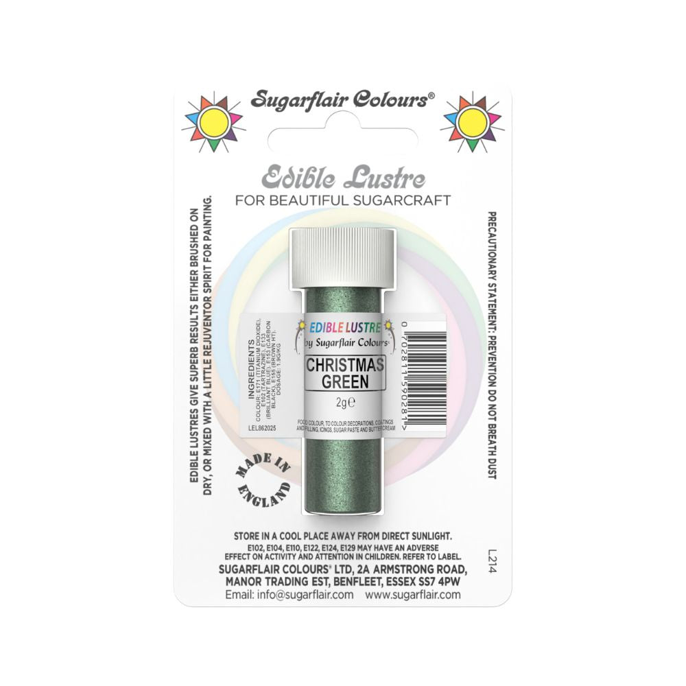 Sugarflair Christmas Green - Edible Lustre Dust 2g