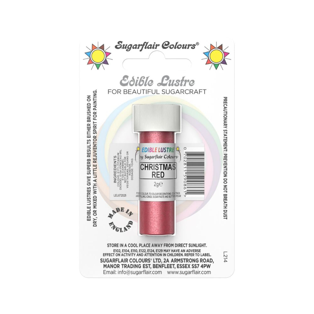 Sugarflair Christmas Red - Edible Lustre Dust 2g