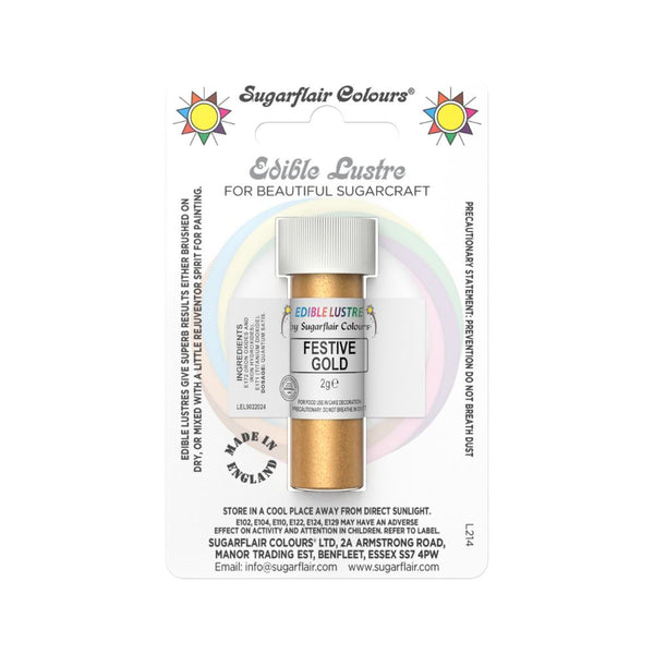 Sugarflair Festive Gold - Edible Lustre Dust 2g