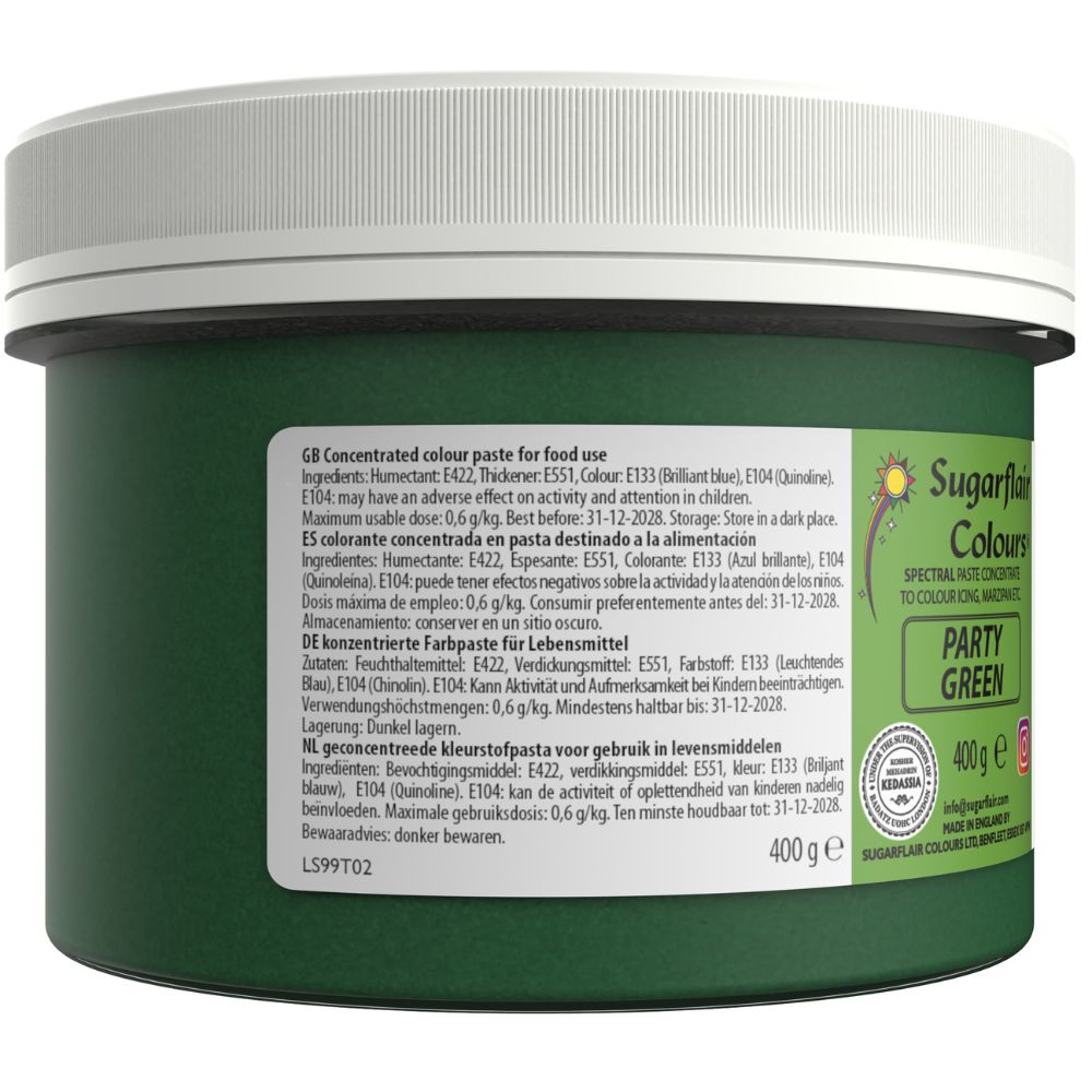 Sugarflair Party Green - Spectral Paste Concentrate Food Colouring