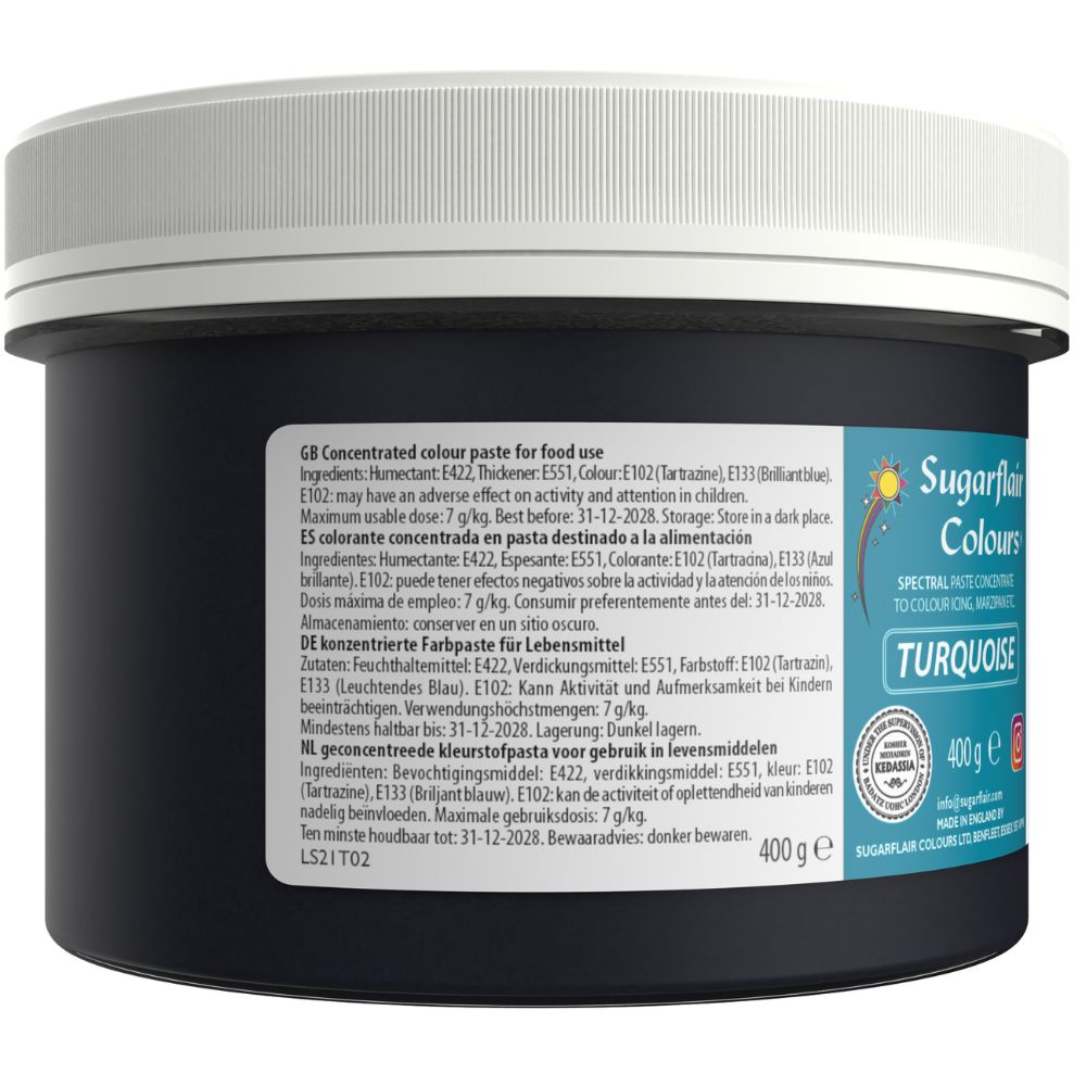 Sugarflair Turquoise - Spectral Paste Concentrate Food Colouring