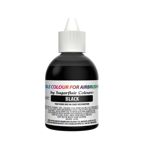 Sugarflair Black - Airbrush Colour 60ml