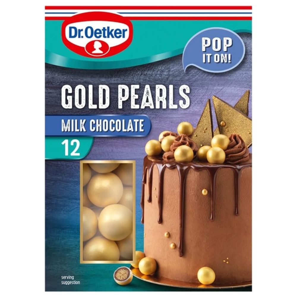 Dr. Oetker Milk Chocolate Gold Pearls 36g