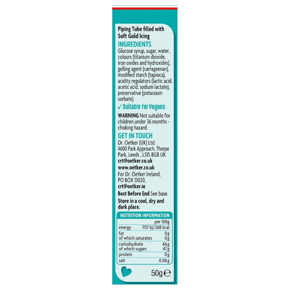 Dr. Oetker Gold Decorating Icing Tube 50g