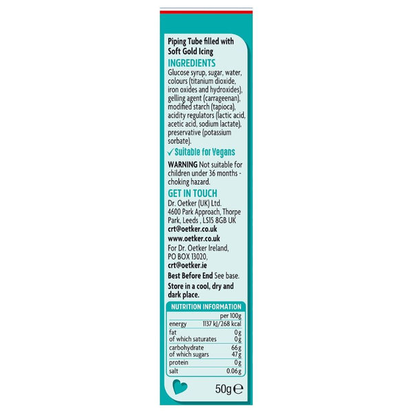 Dr. Oetker Gold Decorating Icing Tube 50g