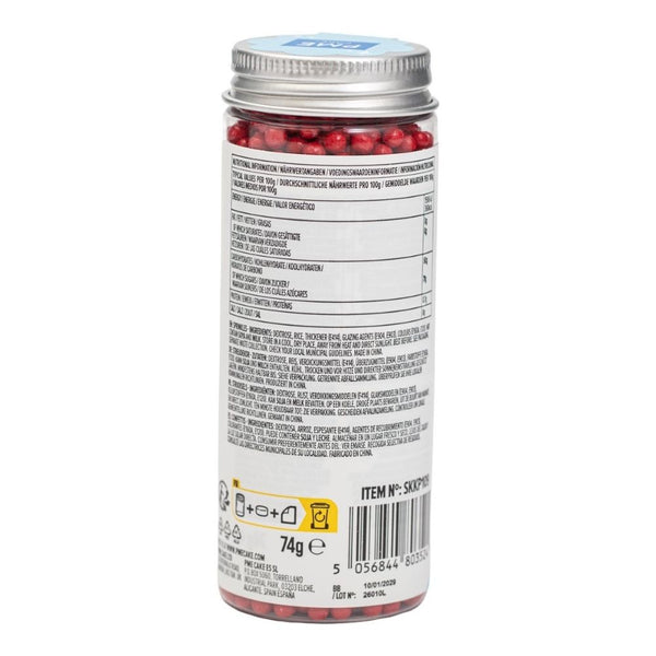 PME 4mm Red Pearl Sprinkles 74g