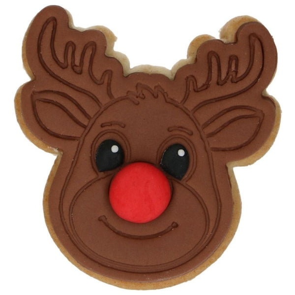 Wilton Reindeer Cookie Cutter With Stamp 7.5cm