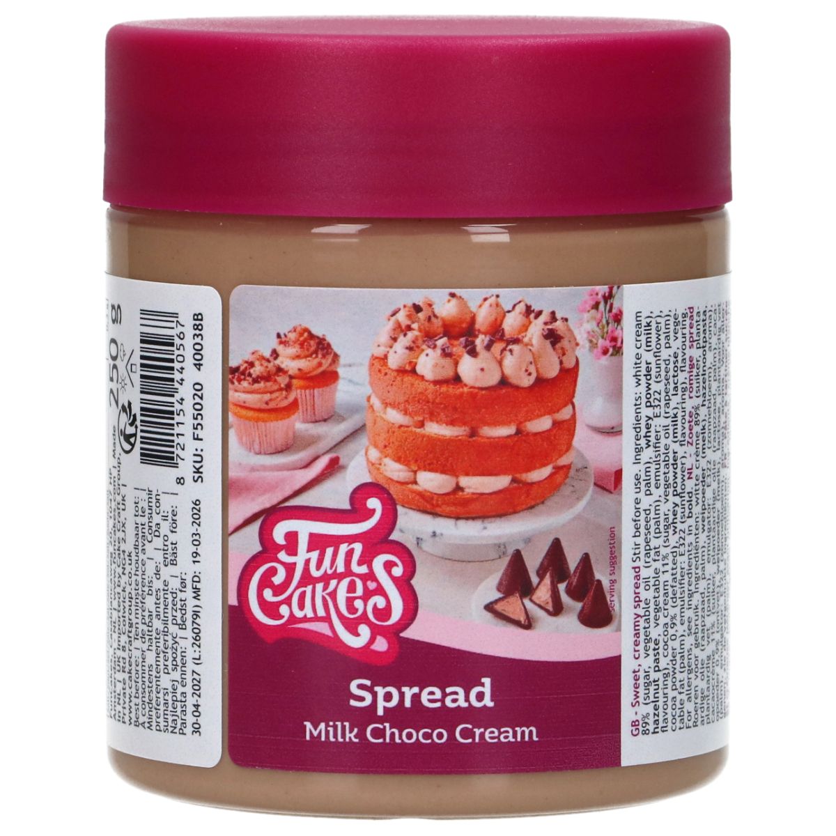 FunCakes Milk Choco Cream Spread 250g