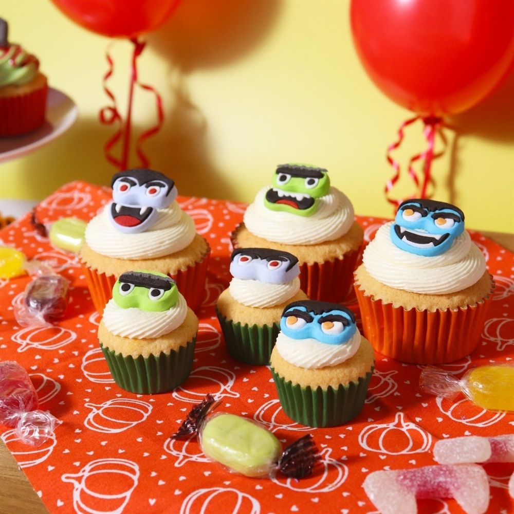 PME Monster Faces Halloween Edible Cake Decorations Set of 12