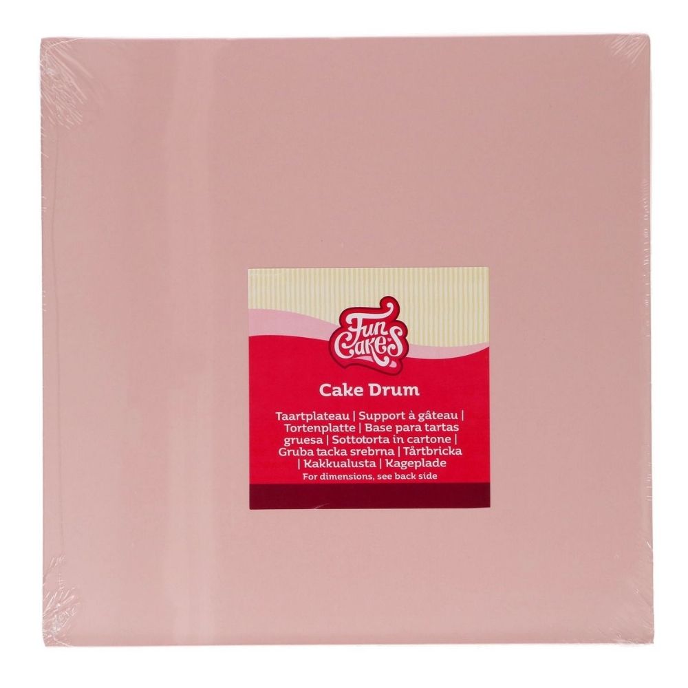 FunCakes 12mm Pastel Pink Square Cake Drum Board