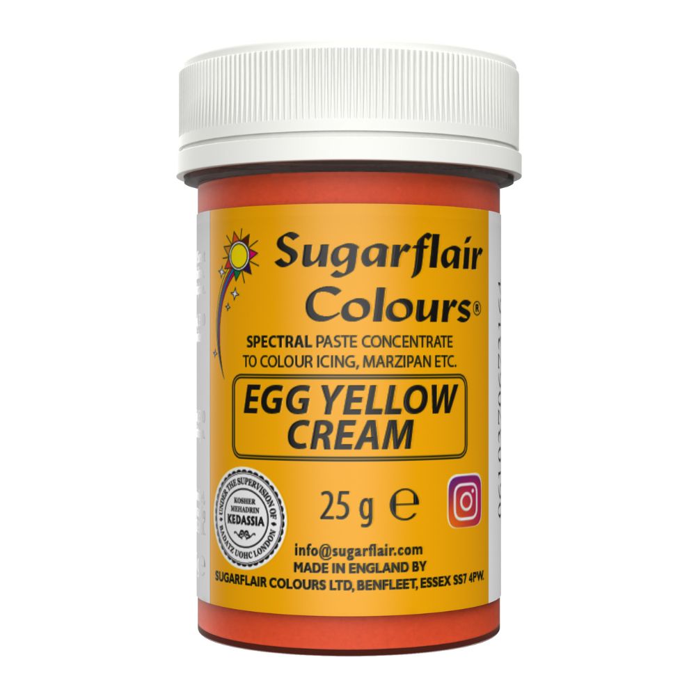 Sugarflair Egg Yellow Cream - Spectral Paste Concentrate Food Colouring 25g
