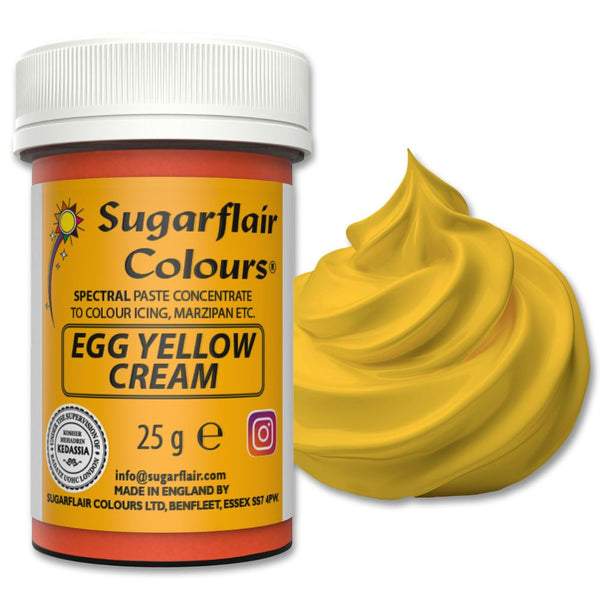 Sugarflair Egg Yellow Cream - Spectral Paste Concentrate Food Colouring 25g