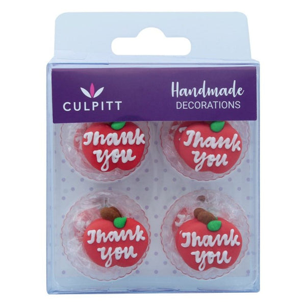 Culpitt Thank You Apple Edible Sugar Toppers Set Of 12
