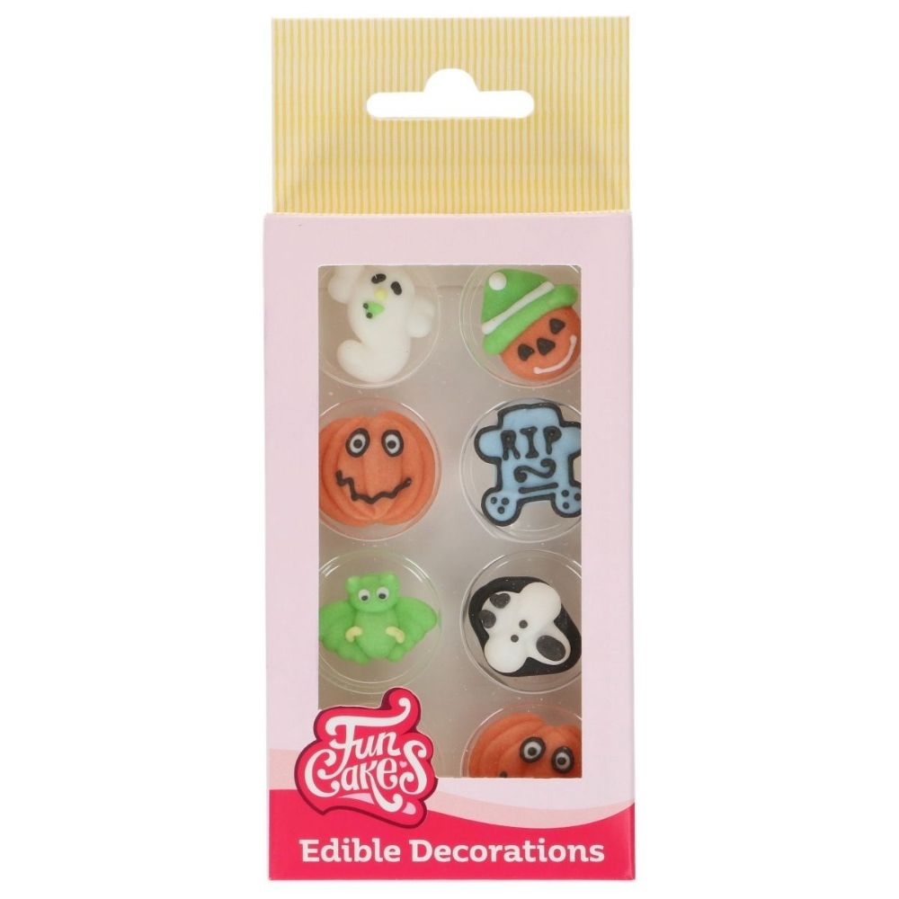 FunCakes Spooky Pumpkins Sugar Decorations Set of 8