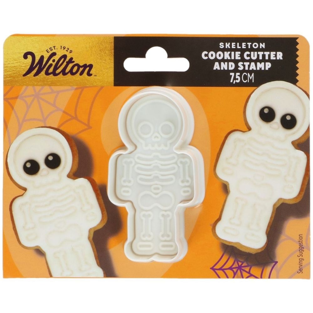 Wilton Skeleton Cookie Cutter With Stamp 7.5cm