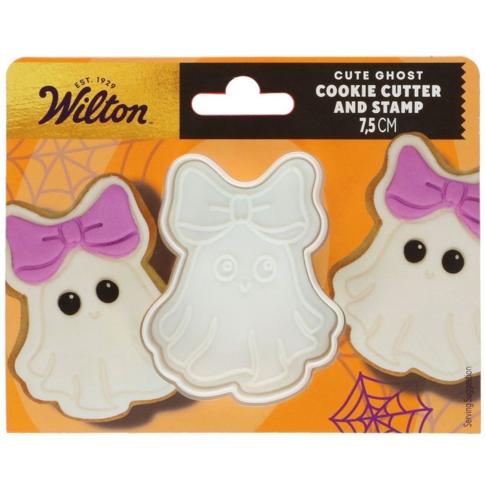 Wilton Cute Ghost Cookie Cutter With Stamp 7.5cm