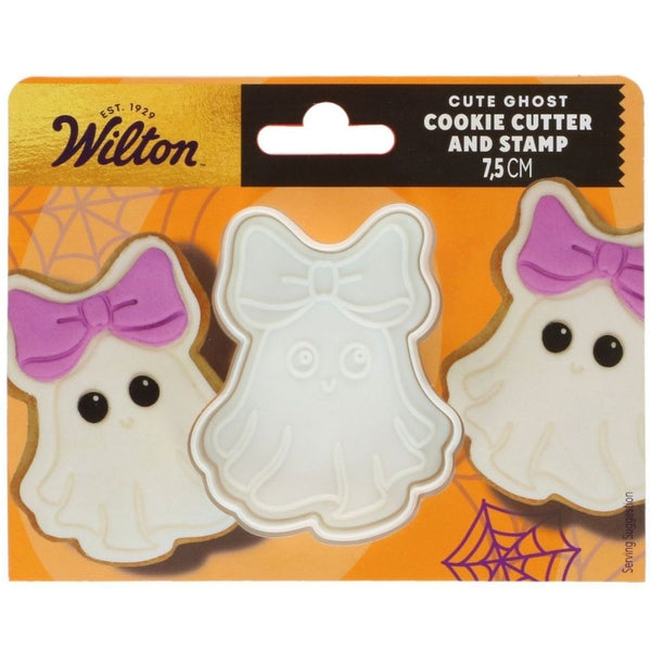 Wilton Cute Ghost Cookie Cutter With Stamp 7.5cm