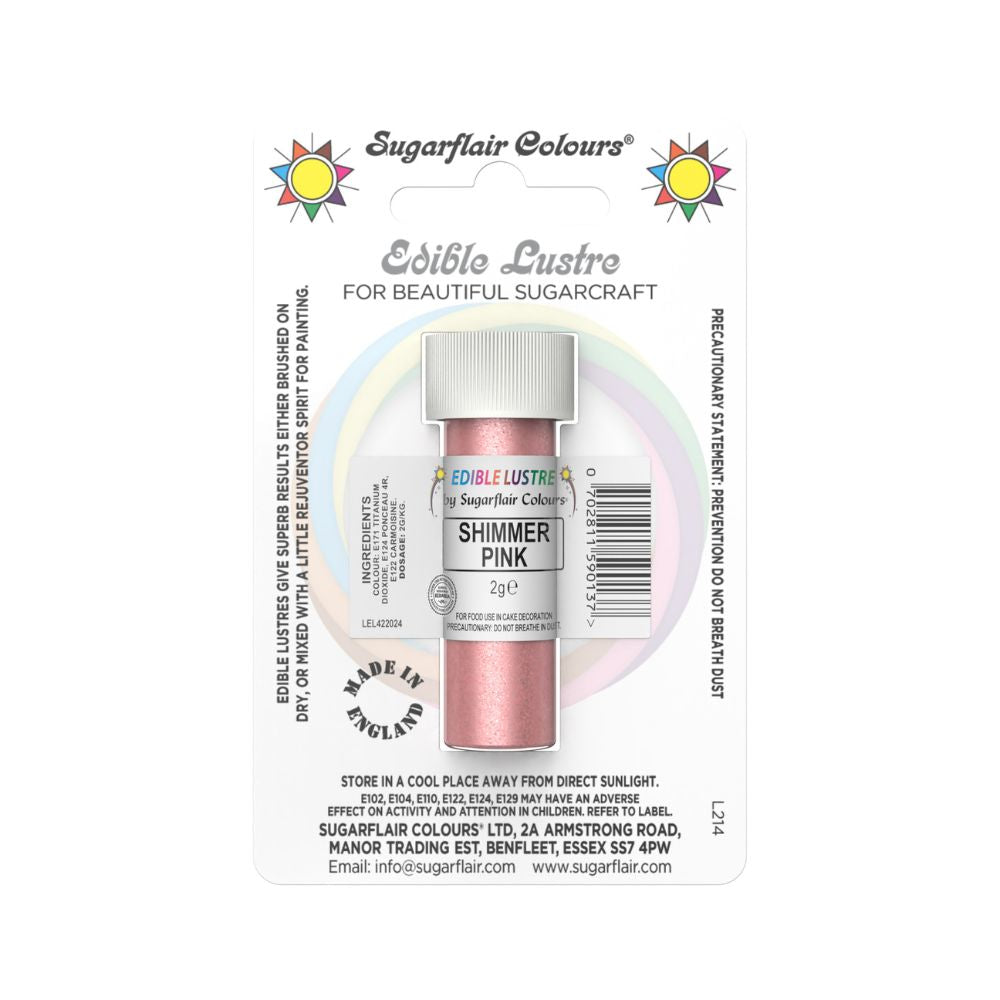 Sugarflair Shimmer Pink - Edible Lustre Dust 2g