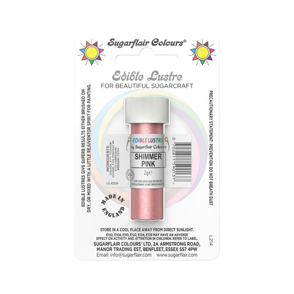 Sugarflair Shimmer Pink - Edible Lustre Dust 2g