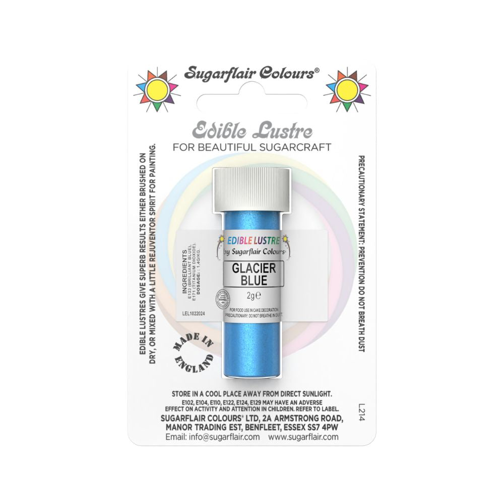 Sugarflair Glacier Blue - Edible Lustre Dust 2g