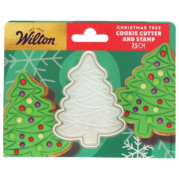 Wilton Christmas Tree Cookie Cutter With Stamp 7.5cm