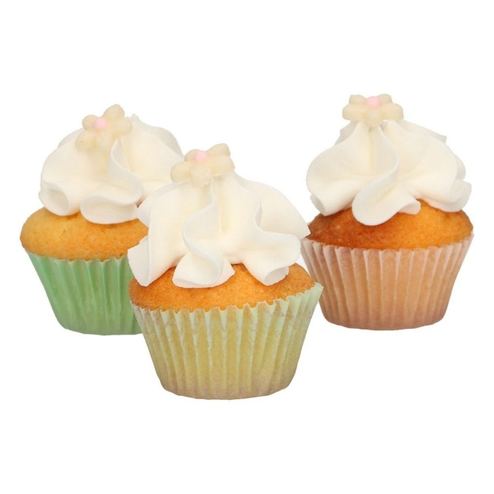 FunCakes White & Light Pink Chrysanthemum Sugarpaste Decorations Set of 30