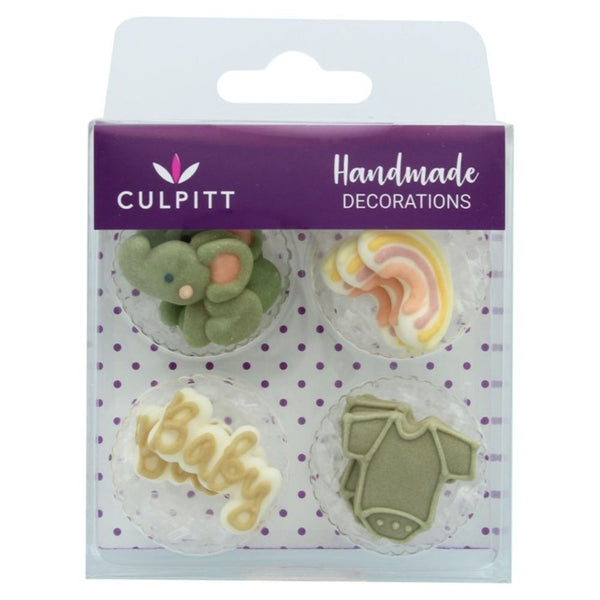 Culpitt Baby Green Edible Sugar Toppers Set Of 12