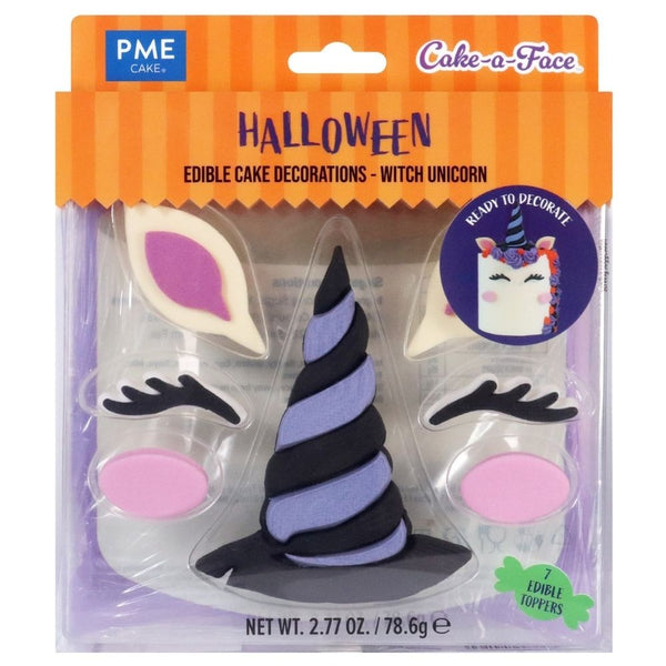PME Witch Unicorn Halloween Edible Cake Decorations Set of 7