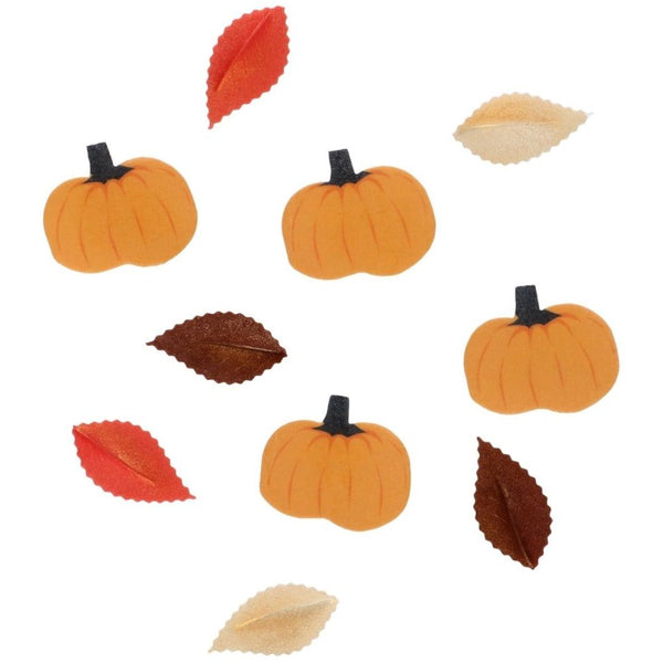 Wilton Autumn Leaves & Pumpkins Edible Wafer Decorations Set of 10