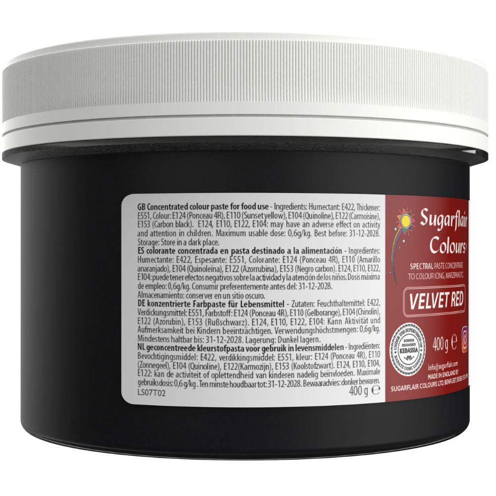 Sugarflair Velvet Red - Spectral Paste Concentrate Food Colouring