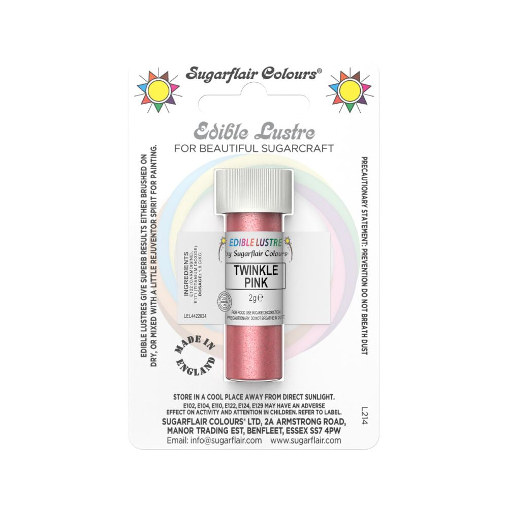 Sugarflair Twinkle Pink - Edible Lustre Dust 2g