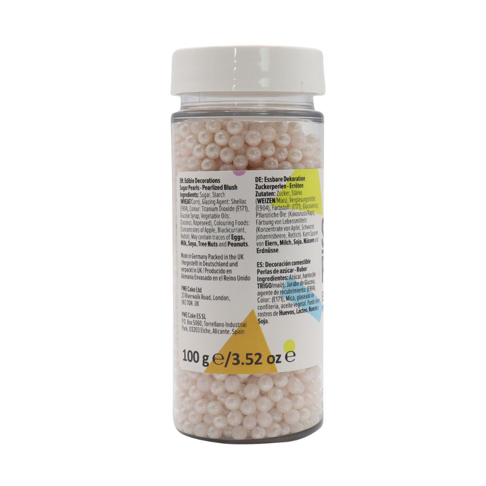 PME Pearlised Blush - 4mm Sugar Pearls 100g