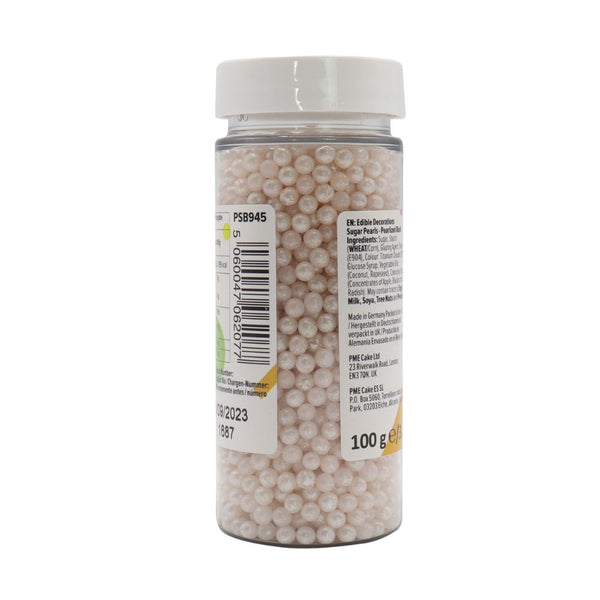 PME Pearlised Blush - 4mm Sugar Pearls 100g