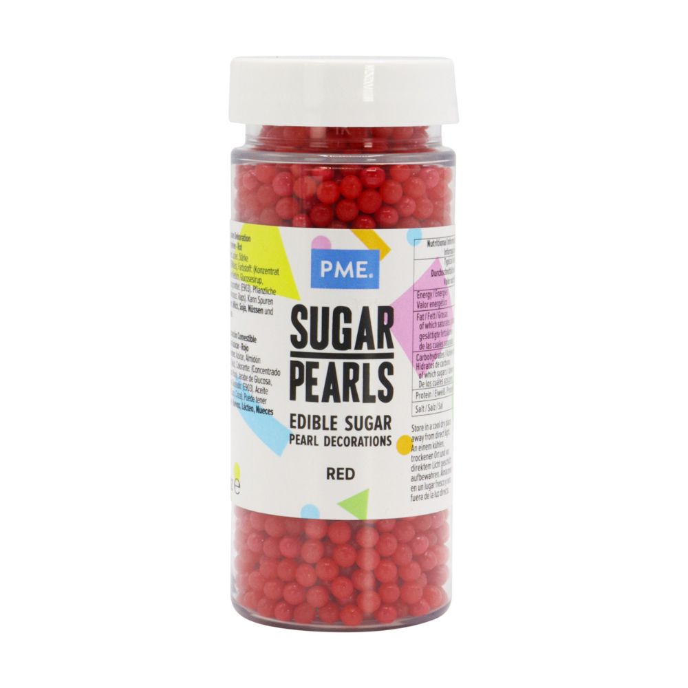 PME Red - 4mm Sugar Pearls 100g