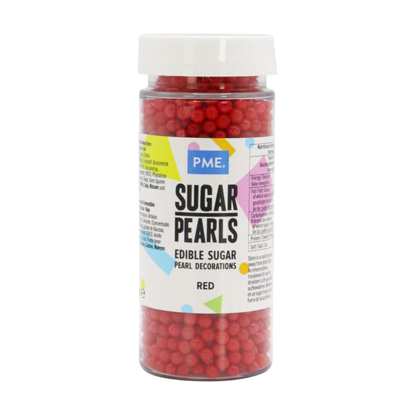 PME Red - 4mm Sugar Pearls 100g