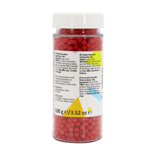PME Red - 4mm Sugar Pearls 100g