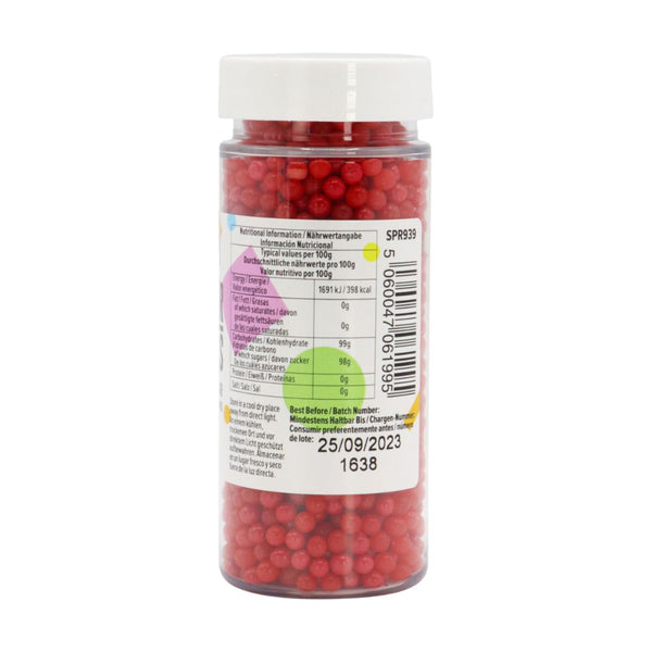 PME Red - 4mm Sugar Pearls 100g
