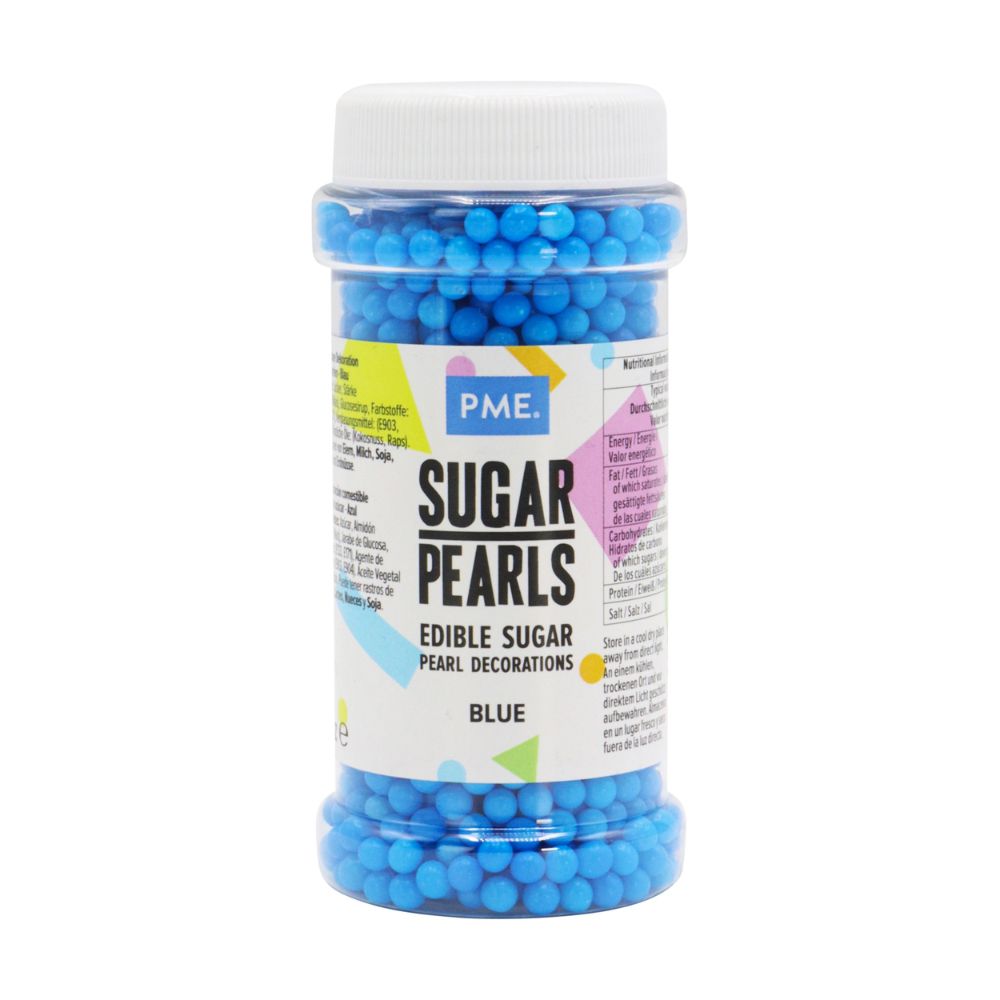 PME Blue - 4mm Sugar Pearls 100g