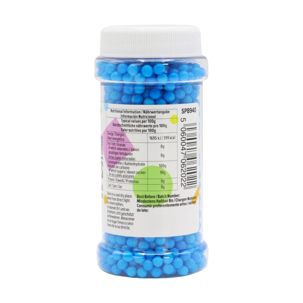PME Blue - 4mm Sugar Pearls 100g