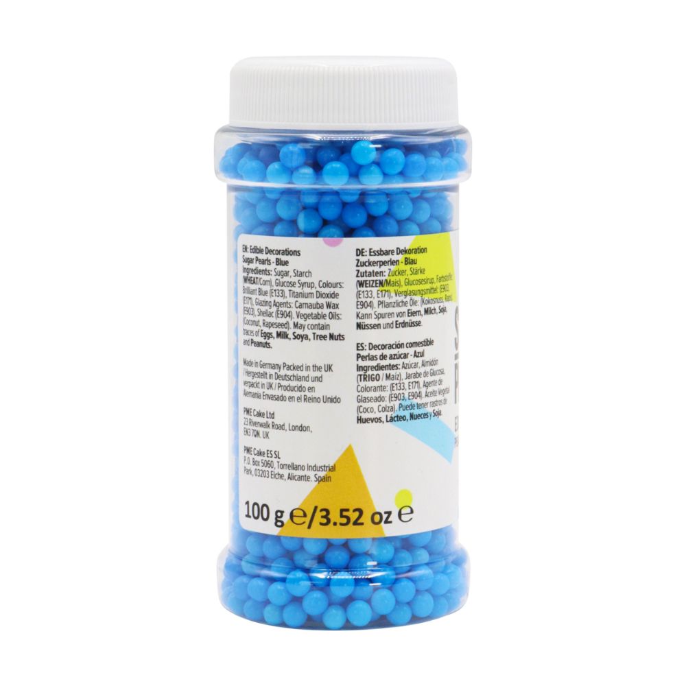 PME Blue - 4mm Sugar Pearls 100g