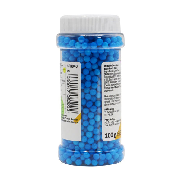 PME Blue - 4mm Sugar Pearls 100g
