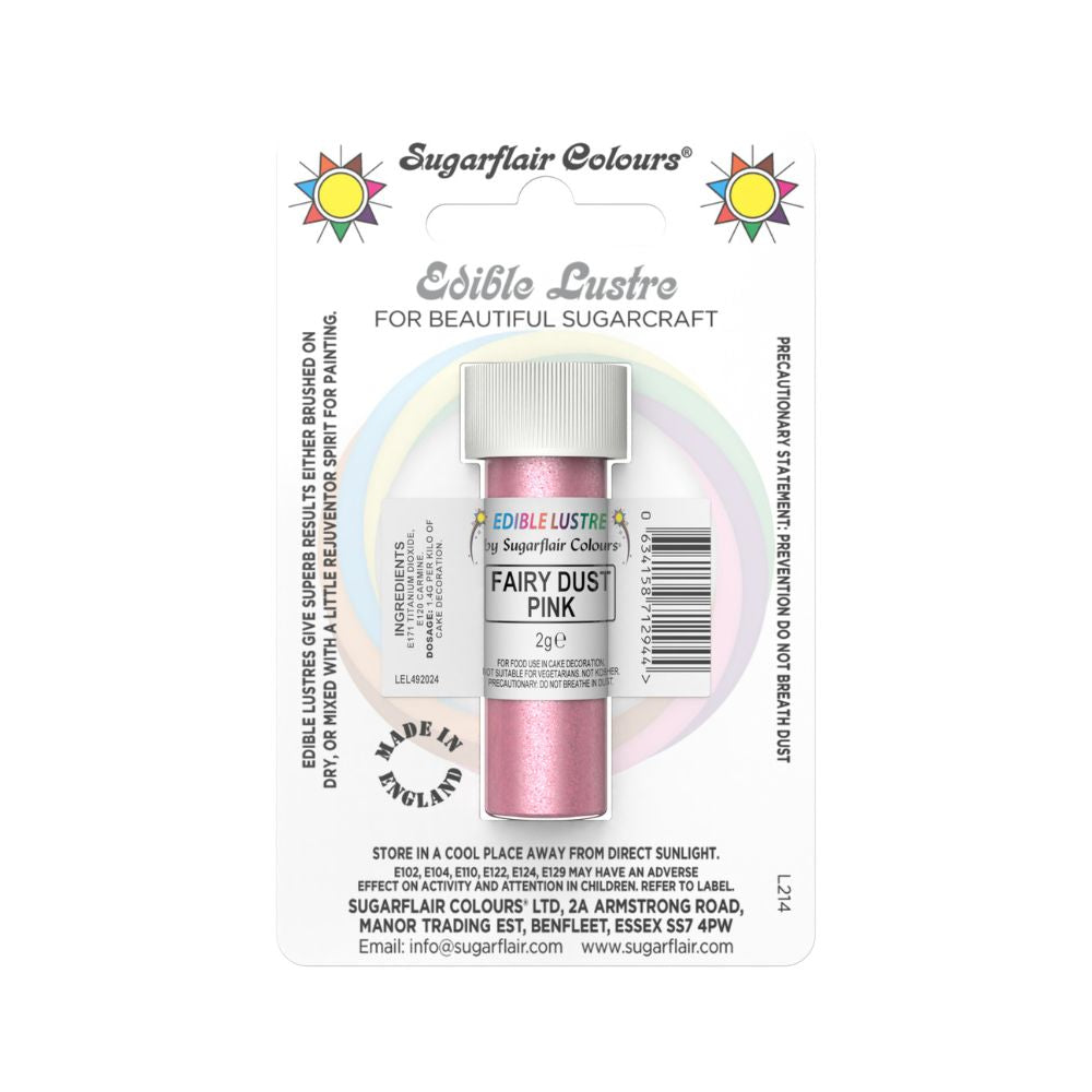 Sugarflair Fairy Dust Pink - Edible Lustre Dust 2g