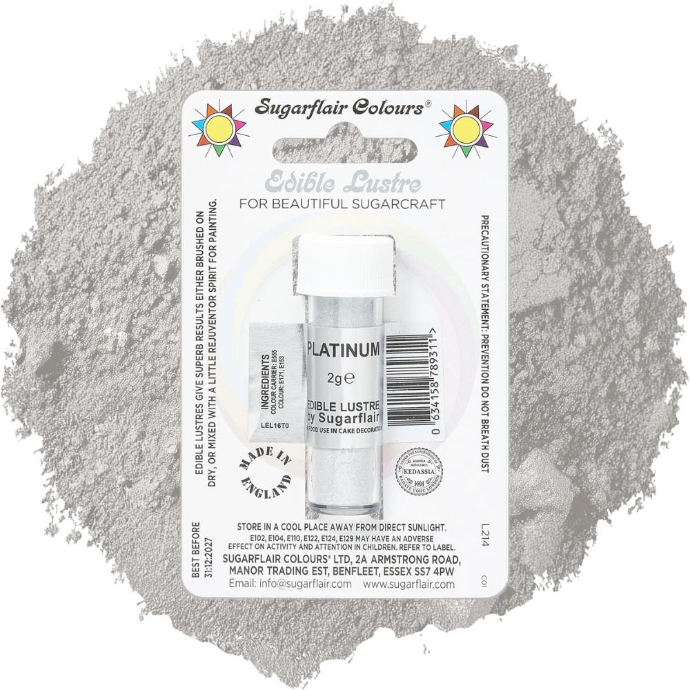 Sugarflair Platinum - Edible Lustre Dust 2g
