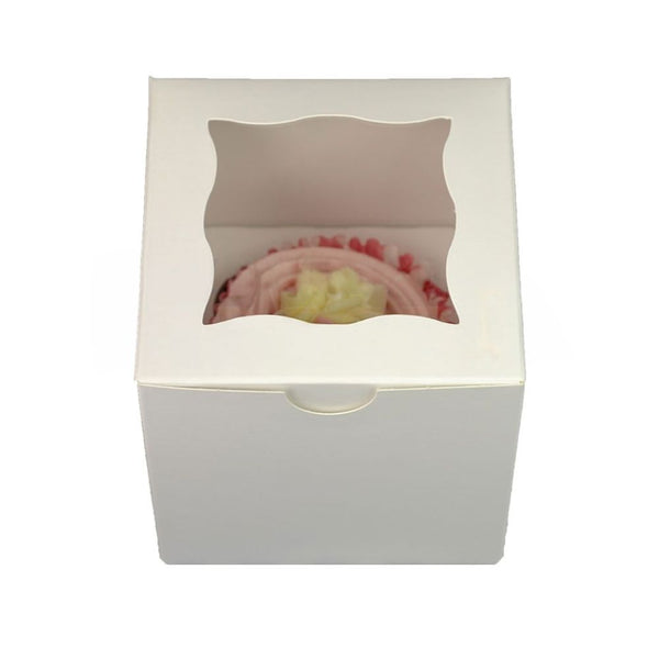 Cake Boxes Direct White Holds 1 Cupcake Box With Window