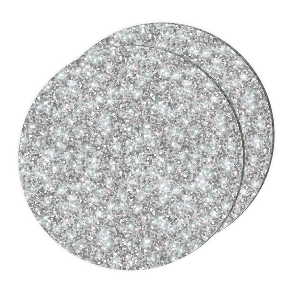 Choctastique Silver Glitter Ganache Plate - Set of 2