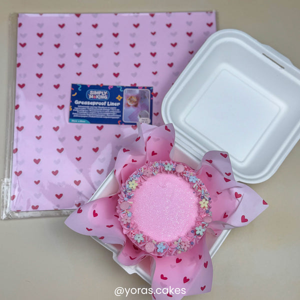 Simply Making Pink Hearts Printed Greaseproof Liners x 50