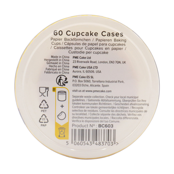 PME Yellow Cupcake Cases x 60
