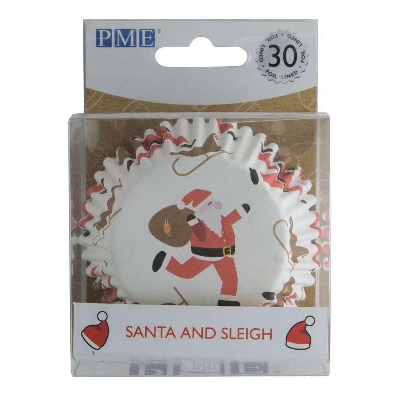 PME Santa & Sleigh Foil Lined Cupcake Cases x 30