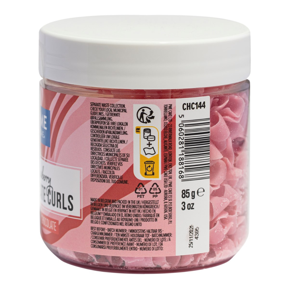 PME Strawberry - Belgian Chocolate Curls 85g